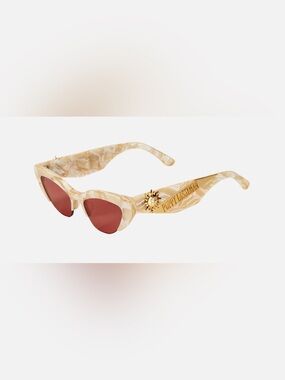 Poppy Lissiman Solstice Marbled Sunglasses with pink Lenses SOLD OUT ONLINE